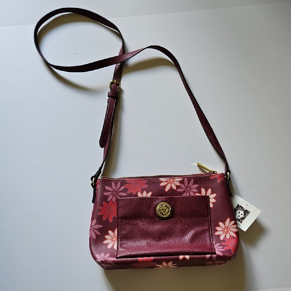 Anne Klein Burgundy Crossbody Bag with Elegant Design